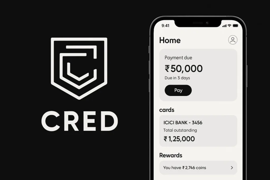 cred fintech app payment rewards interface