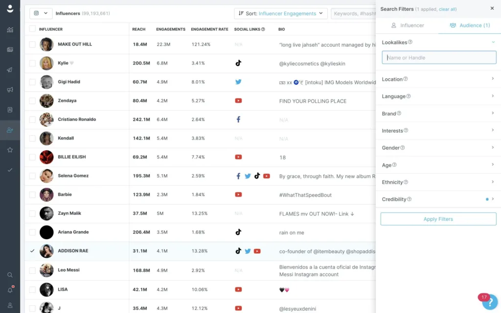 Influencer marketing platforms