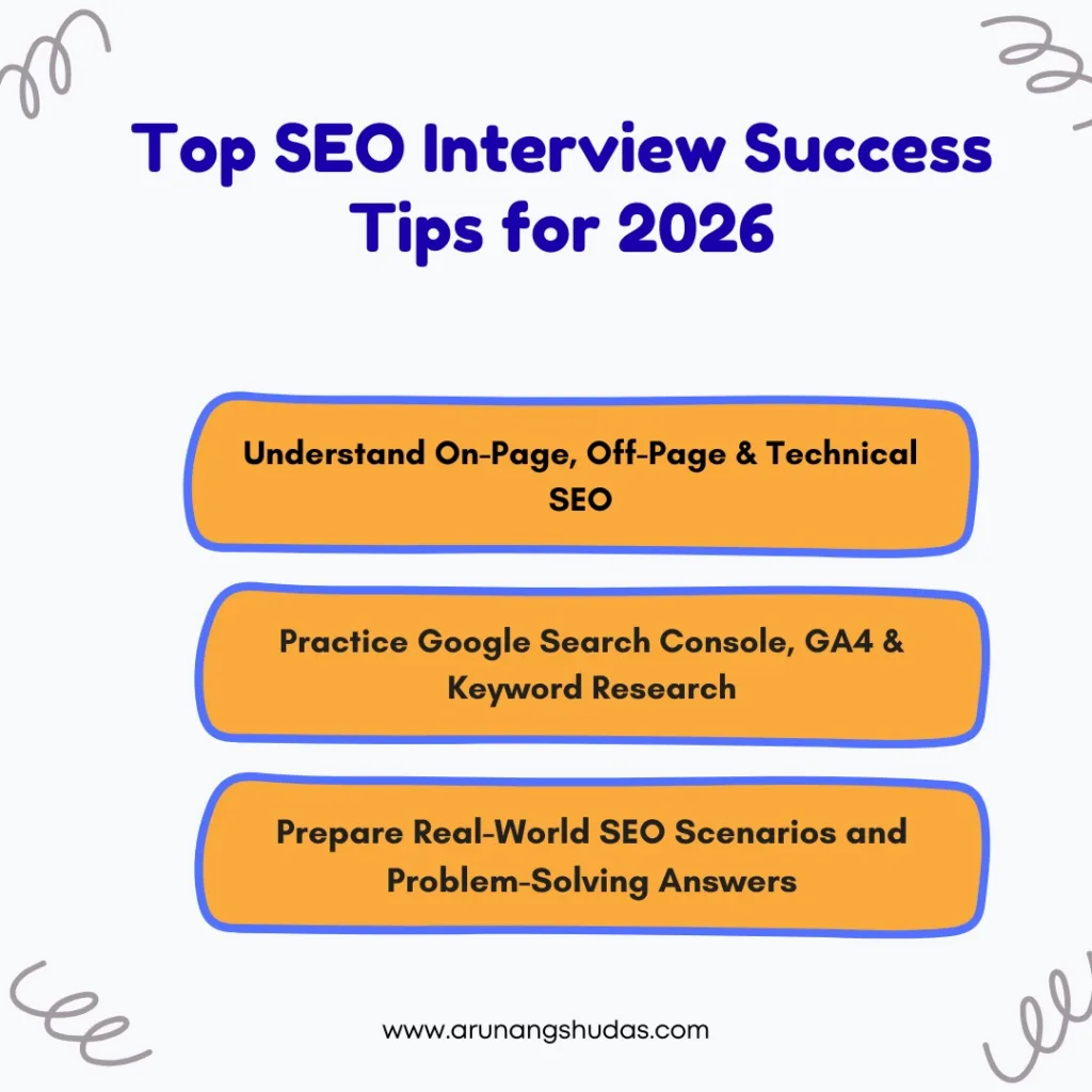 Top SEO Interview Questions and Answers for 2026 2 Top SEO Interview Success Tips for 2026