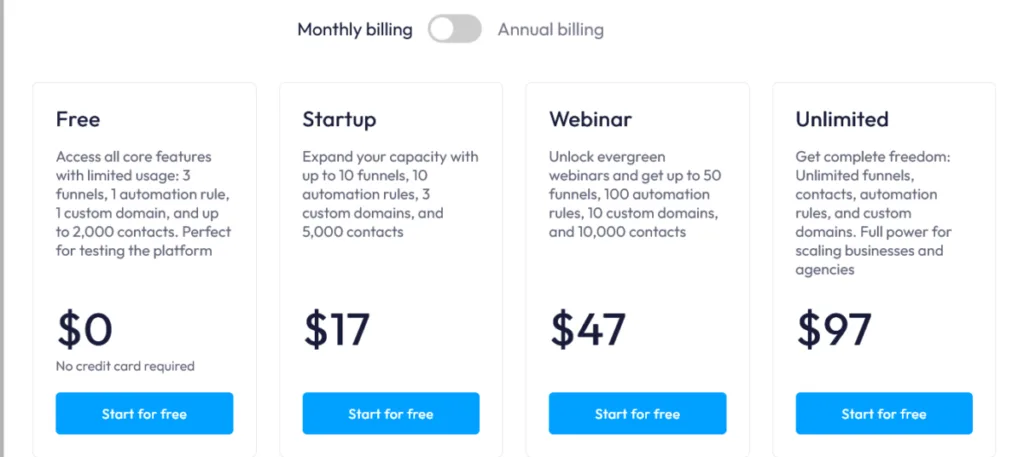 Systeme.io Pricing