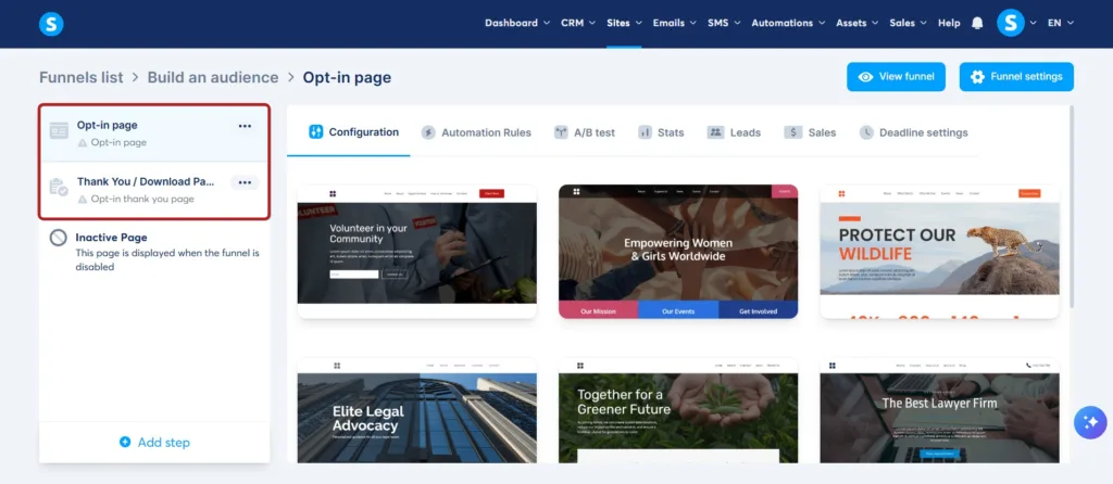 create a sales funnel with Systeme.io