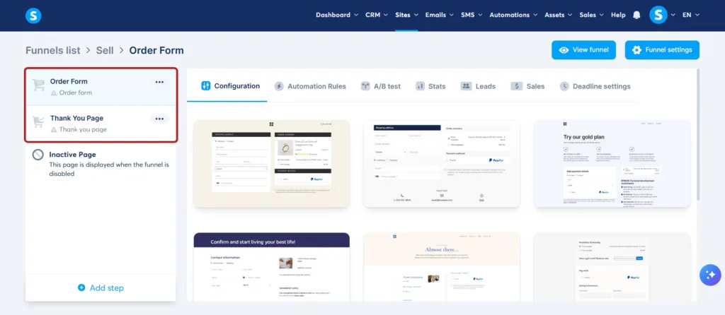 create a sales funnel with Systeme.io