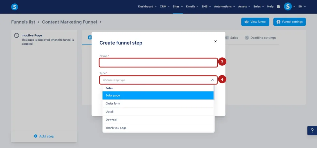 create a sales funnel with Systeme.io